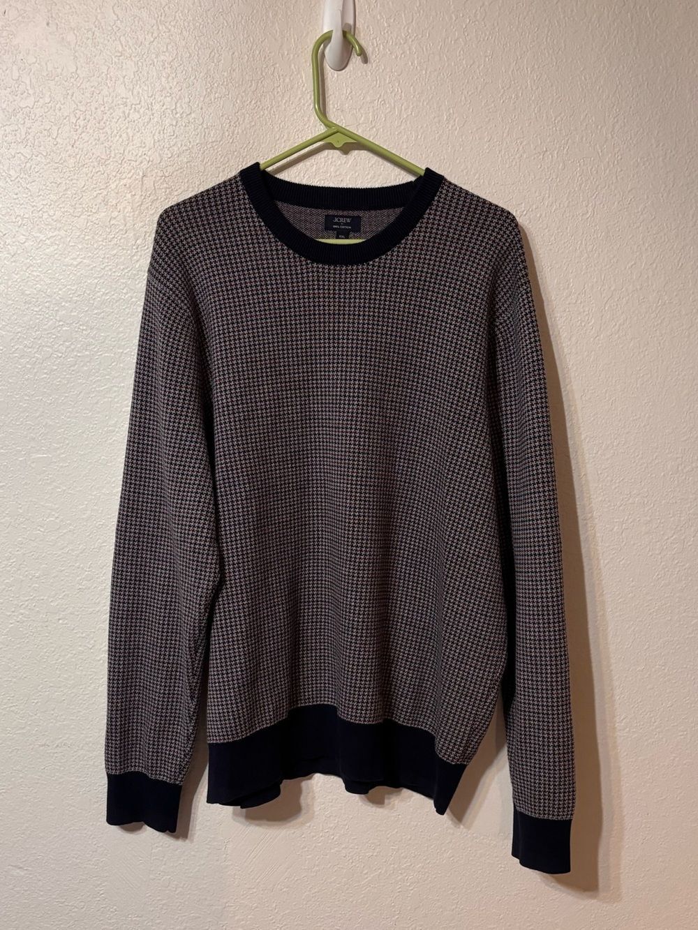 J. Crew Factory Houndstooth Crewneck Pullover XXL